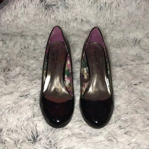 Black patent leather heals.